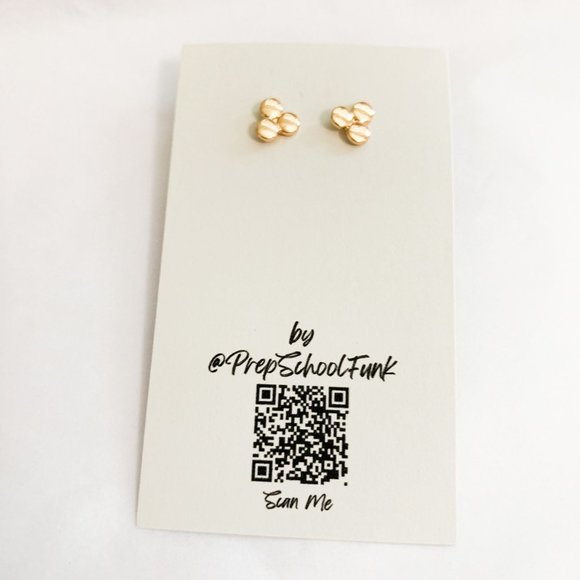Mini gold stud three dot earrings - Picture 2 of 3